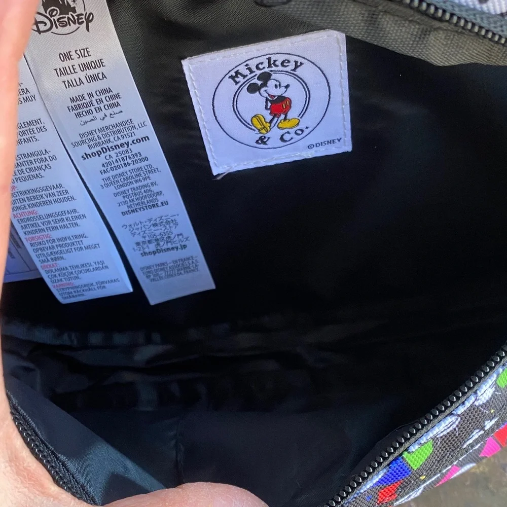 Disney Mickey & Co. Color Block Mickey Selfies Graphic Print Fanny Pack Bag. NWT